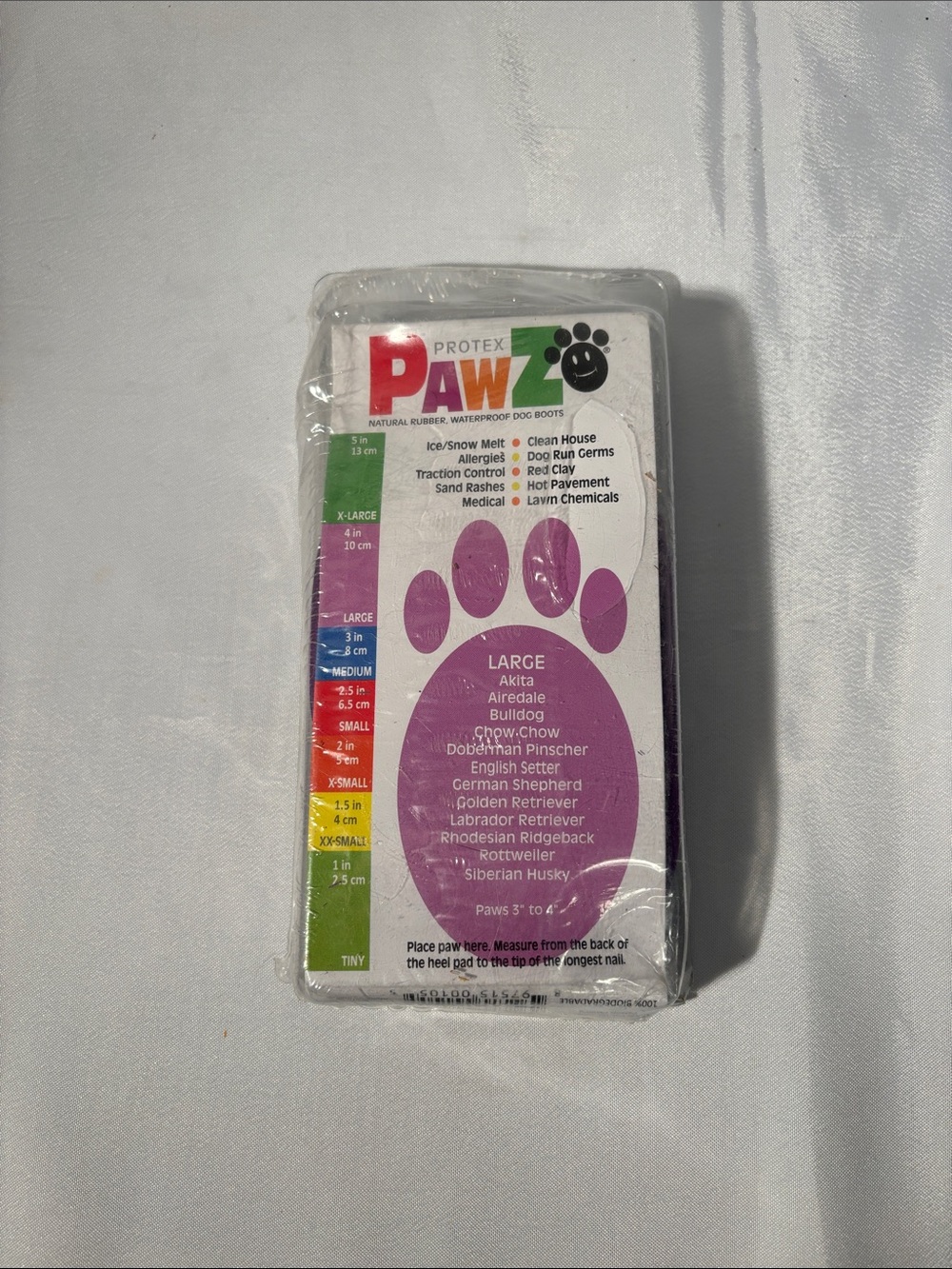 PAWZ Waterproof Dog Boots - Purple and White Packaging